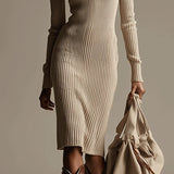 La Scintilla | Vestido de Algodón Beige Tipo Pull