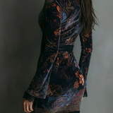 La Scintilla | Mini Vestido de Terciopelo con Escote Profundo