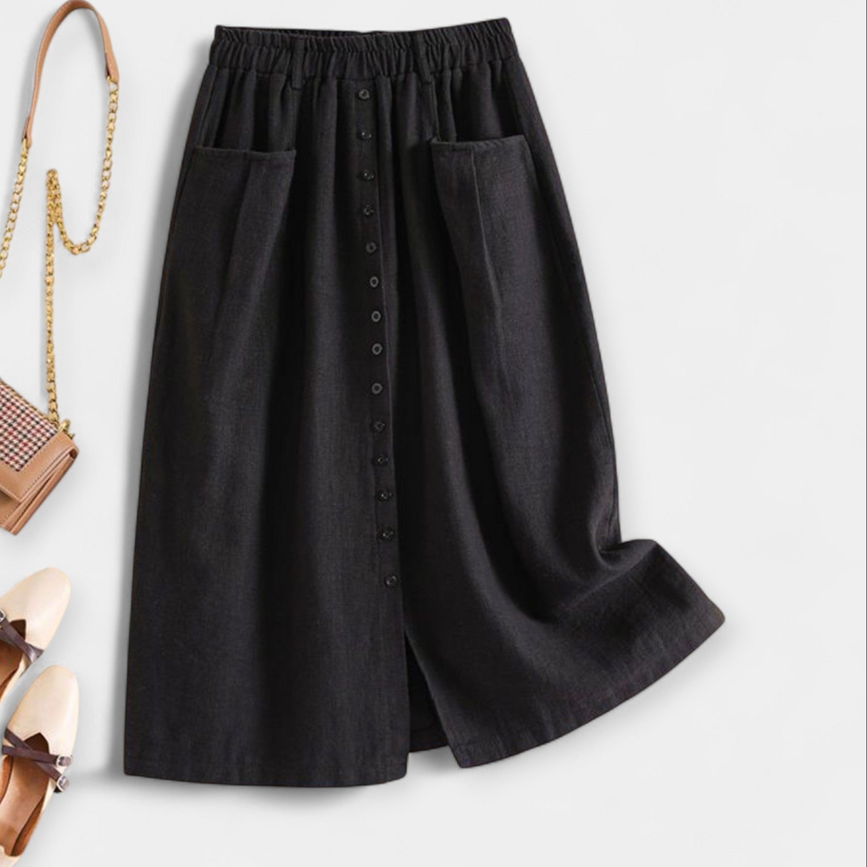 Falda Midi con Efecto Lavado