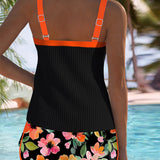 Valeria - Elegante Tankini con Pantalones Cortos Florales
