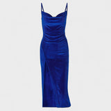 Gabriela - Vestido de terciopelo con corte lateral
