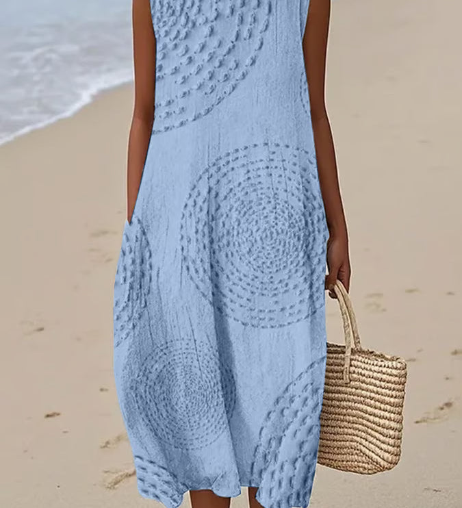 Ana - Vestido Maxi Sin Mangas con Textura