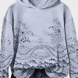 Sudadera con Capucha de Encaje Elegante