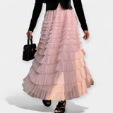 Falda Chic con Acabado de Tul
