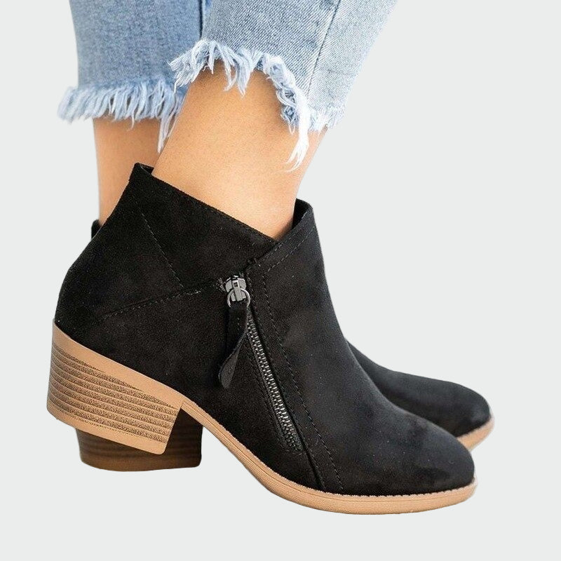 Botas de invierno ortopédicas de cuero de alta calidad con tacón