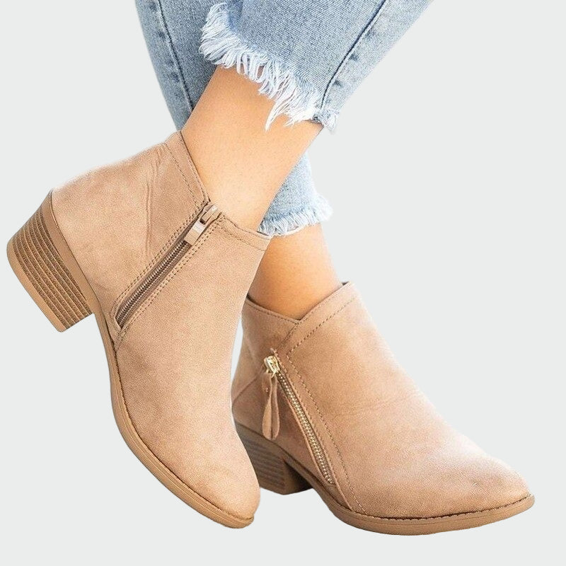 Botas de invierno ortopédicas de cuero de alta calidad con tacón