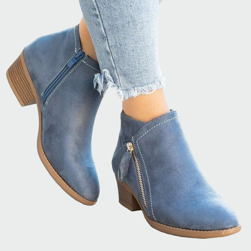 Botas de invierno ortopédicas de cuero de alta calidad con tacón