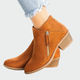 Botas de invierno ortopédicas de cuero de alta calidad con tacón