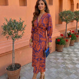 Silvia™ | Vestido midi estampado