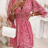 Nissia™ | Vestido Corto de Rayas con Flores