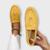 Mocasines Beiges para Mujer con Cordón Decorativo