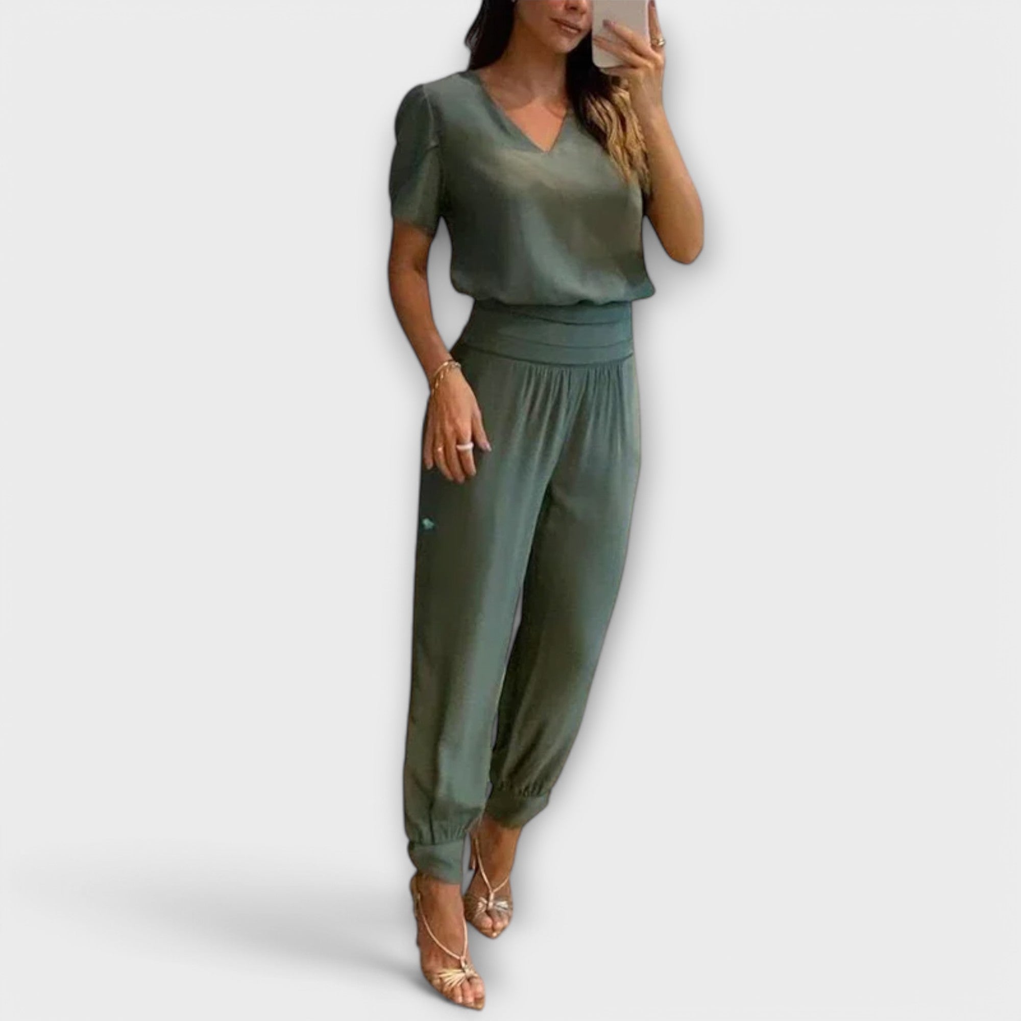 Irmelinda - Elegante Conjunto de Camisón y Pantalones