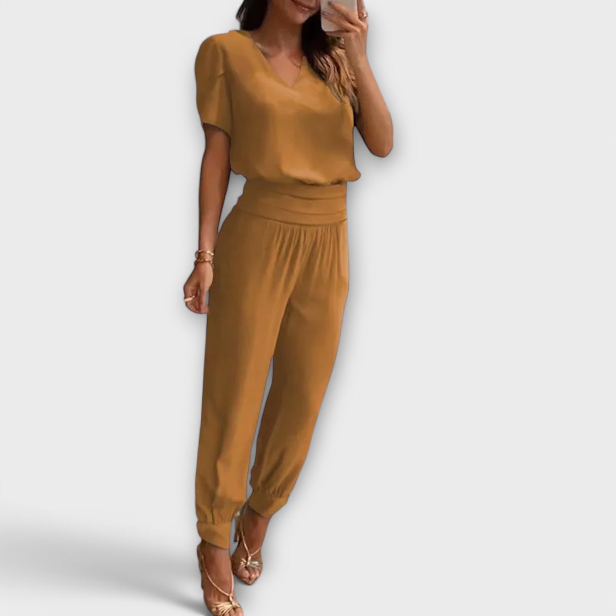 Irmelinda - Elegante Conjunto de Camisón y Pantalones