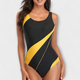Traje de baño deportivo de una pieza con diseño de escote en la espalda