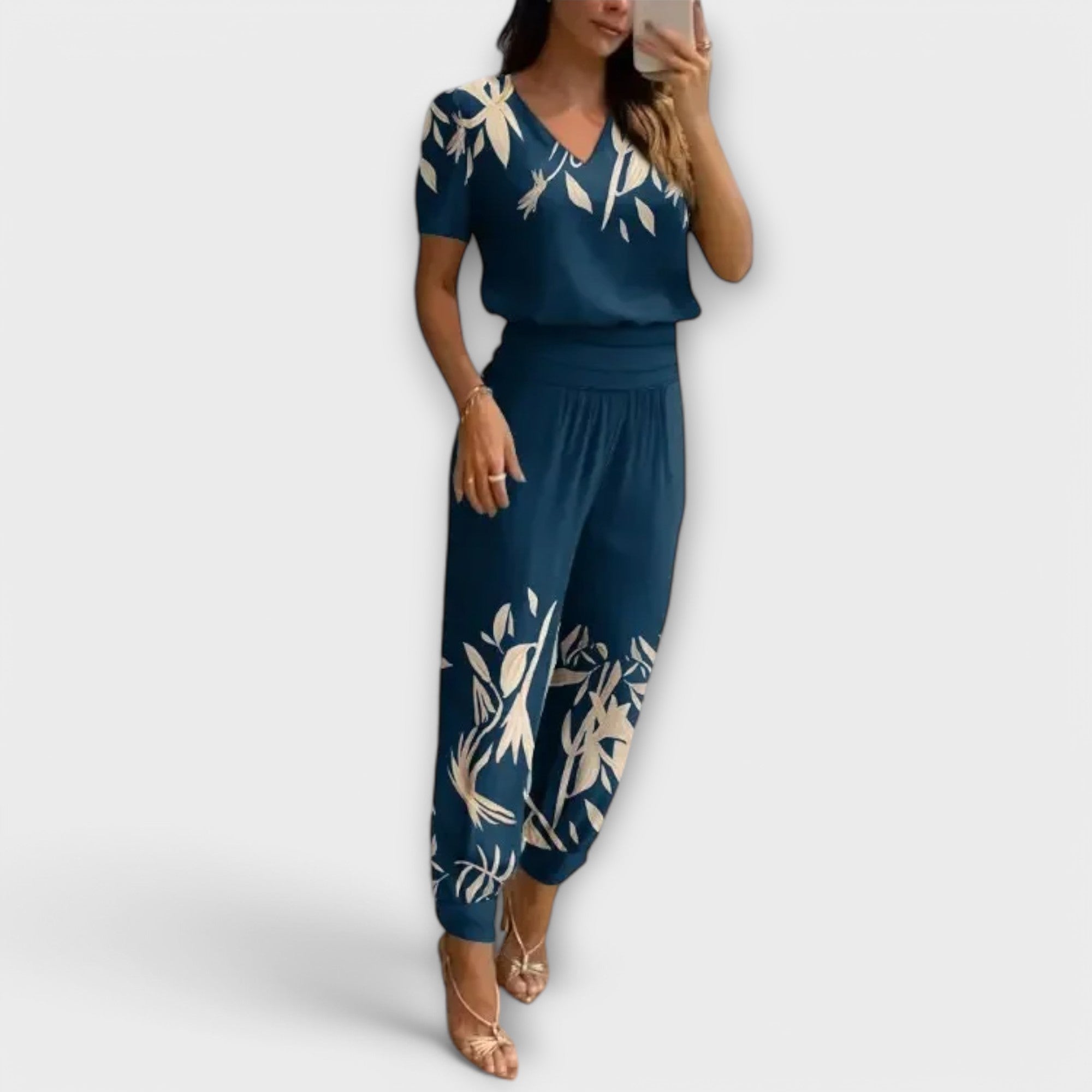 Irmelinda - Elegante Conjunto de Camisón y Pantalones