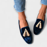 Quinnlyn - Mocasines Vintage con Detalles de Flecos
