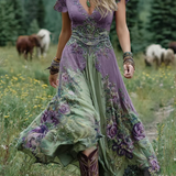 Serena - Vestido Corto Floral Maxi