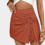 Shorts de Cintura Alta con Diseño de Falda