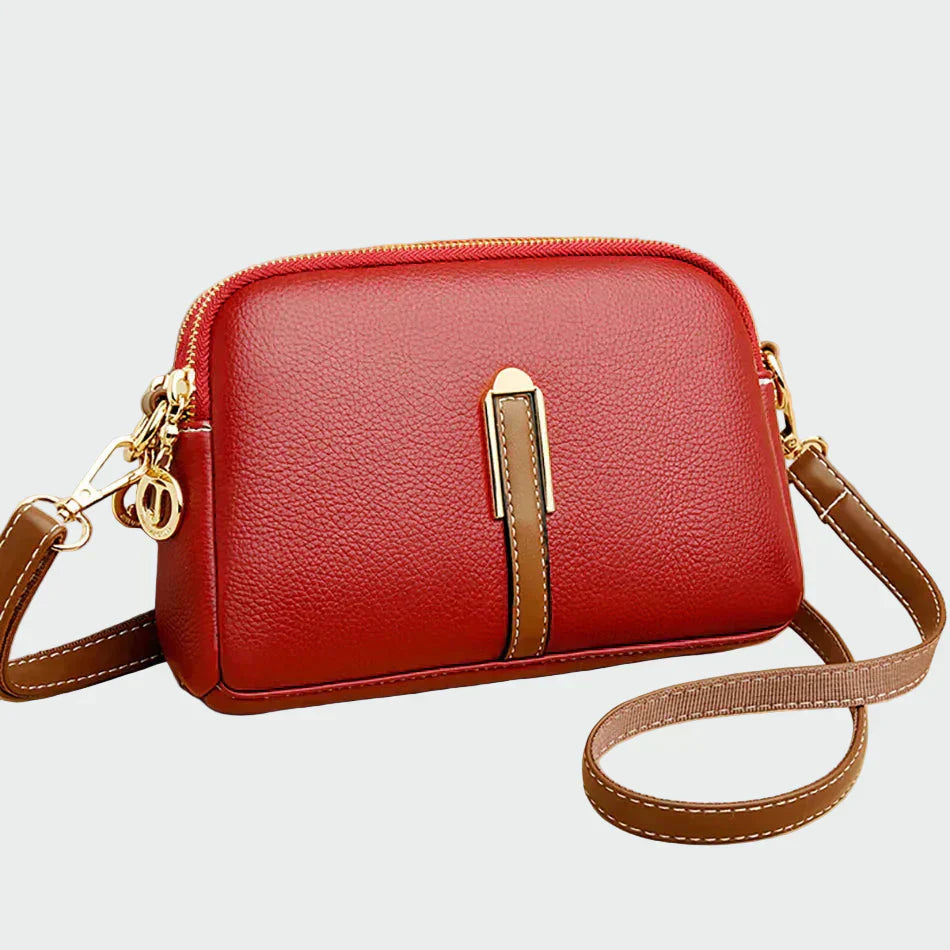 Elegante bolso de hombro de cuero