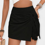 Shorts de Cintura Alta con Diseño de Falda