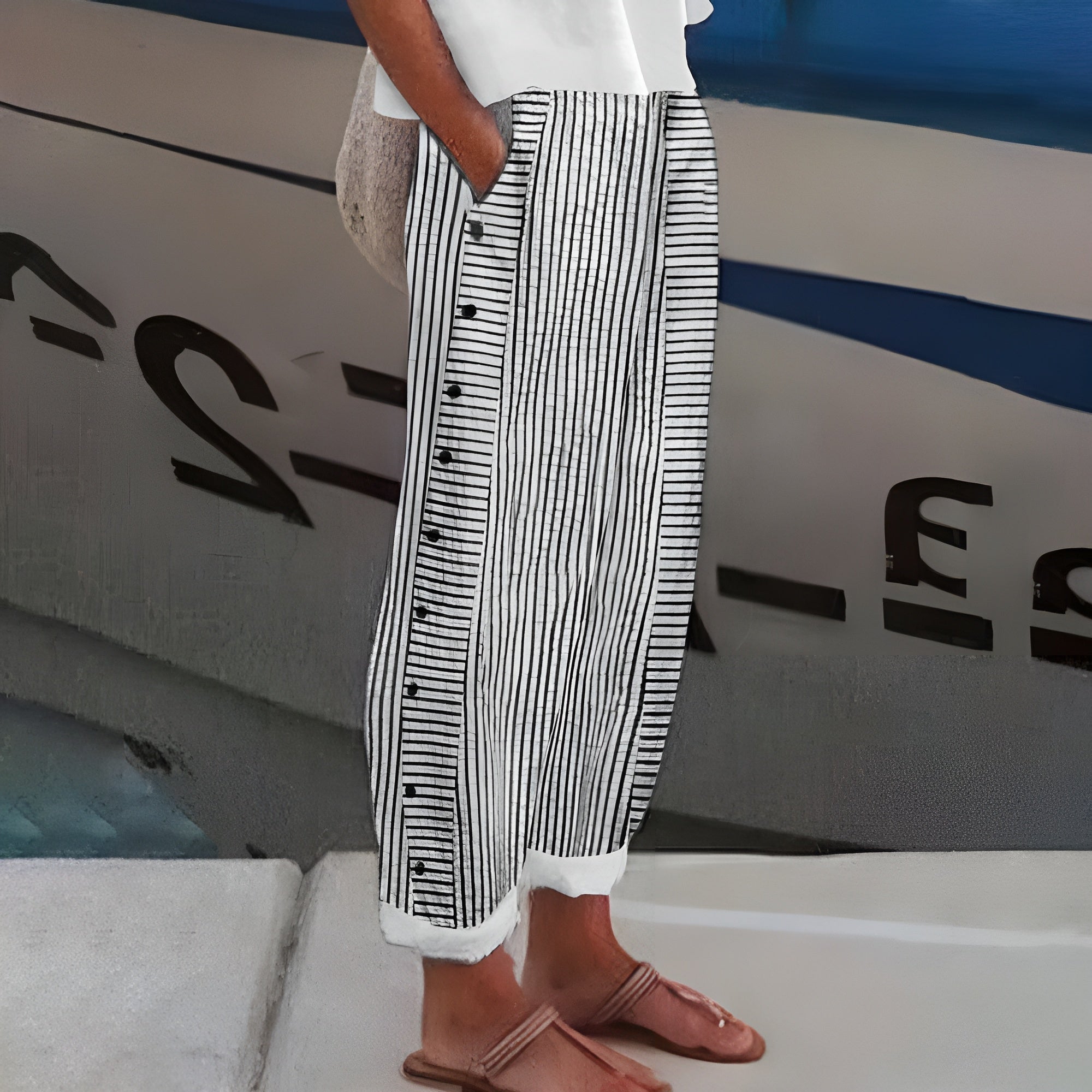 Leonor - Pantalones de Lino con Estilo y Funcionalidad