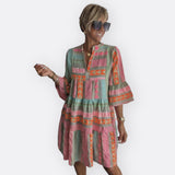 Madalena - Vestido Boho de Capas con Corte Suelto
