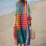 Eva - Vestido Largo de Patchwork Multicolor