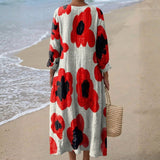 Elva - Vestido Largo Floral en Rojo