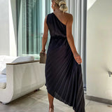 Eya™ | Elegante Vestido Maxi Floral de Un Solo Hombro