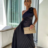 Eya™ | Elegante Vestido Maxi Floral de Un Solo Hombro