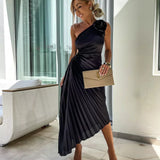 Eya™ | Elegante Vestido Maxi Floral de Un Solo Hombro