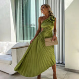 Eya™ | Elegante Vestido Maxi Floral de Un Solo Hombro
