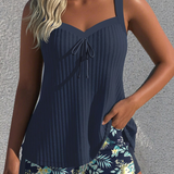 Carla - Bañador de Rayas con Pantalones Cortos de Playa