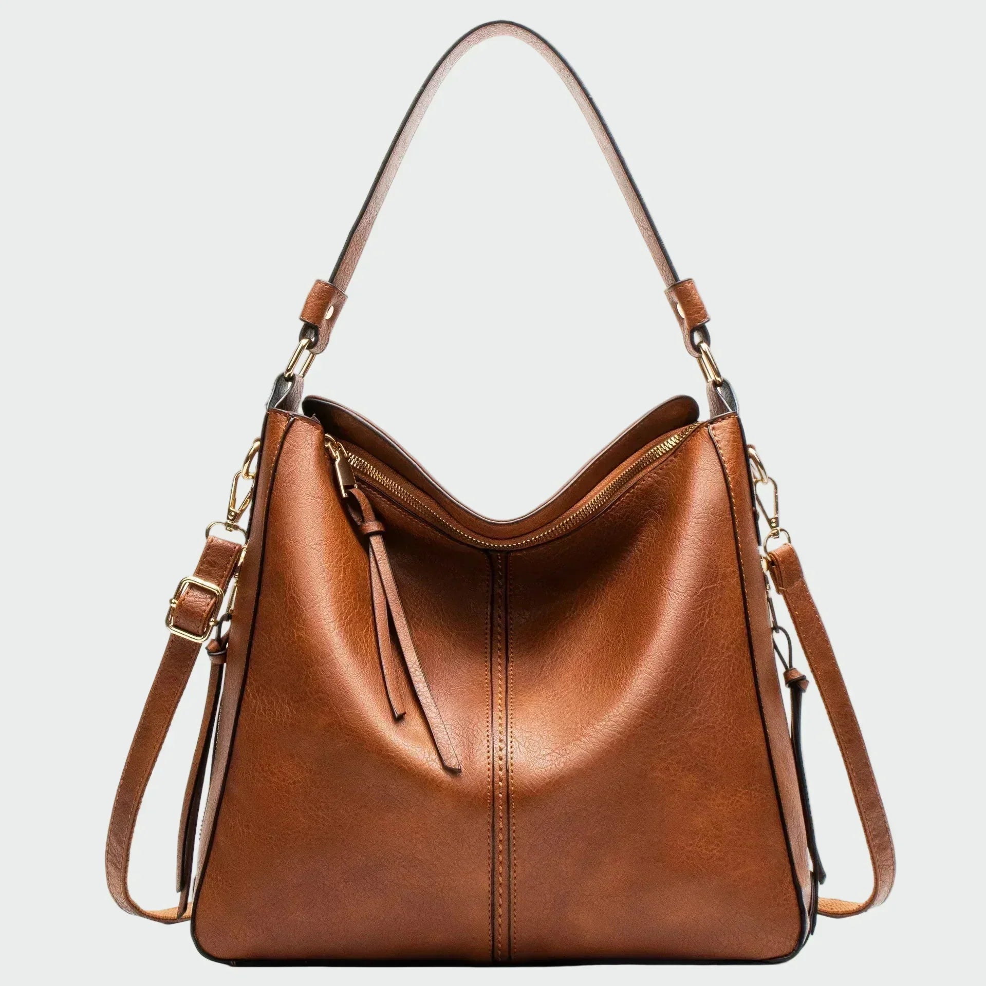 Clásica bolsa hobo de cuero