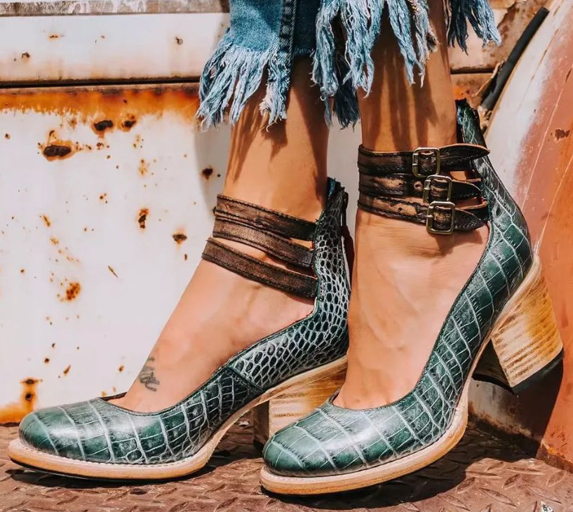 Ginevra - Tacones Altos con Múltiples Tiras y Suela Gruesa