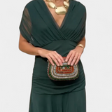 Florendra™ | Vestido Largo Floral con Escote en Forma de V