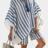 Salomé - Conjunto de Rayas con Blusa y Shorts