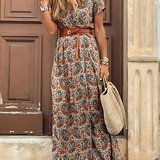 La Scintilla | VESTIDO BOHEMIO LARGO CON CINTURA ELÁSTICA