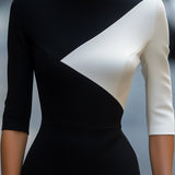 La Scintilla | Vestido Bicolor Elegante con Corte Asimétrico