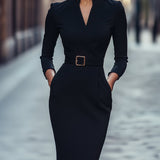 Iara - Elegante Vestido Negro Ajustado