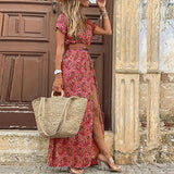 La Scintilla | VESTIDO BOHEMIO LARGO CON CINTURA ELÁSTICA