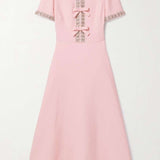 Aria™ | Vestido Midi con Lazo Adornado con Cristales