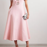 Aria™ | Vestido Midi con Lazo Adornado con Cristales